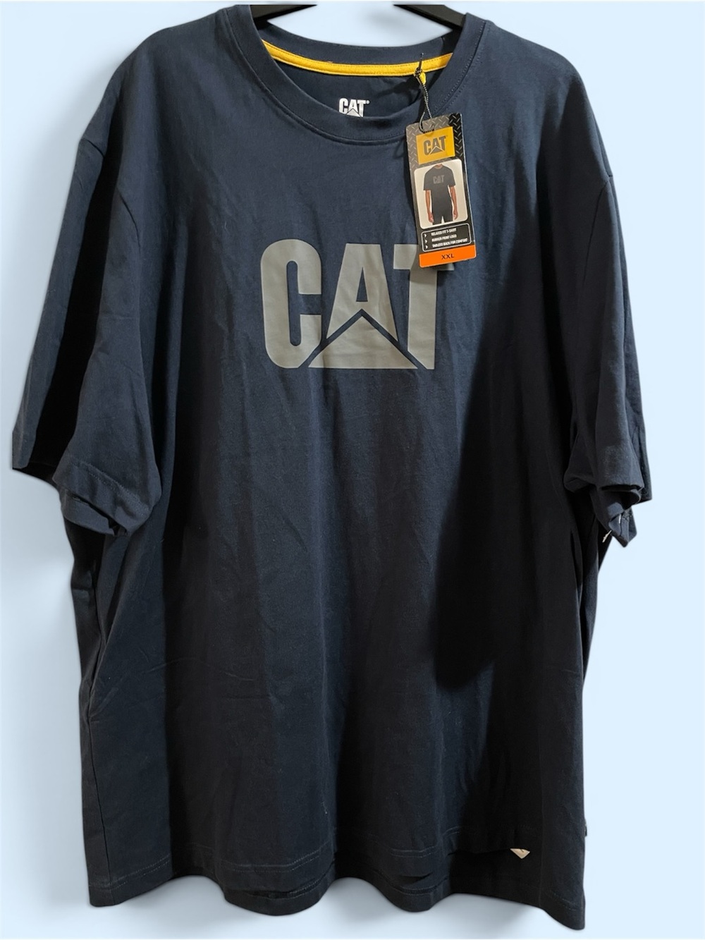CAT Blue Logo T‑Shirt - Comfortable Workwear Tee Size 2XL